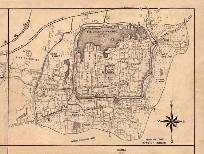 清代济南城区全图(老城&商埠)横空出世