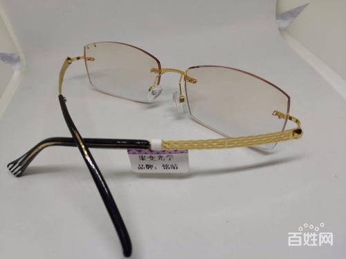 【领军眼镜】钻石切边眼镜架,金色,白领商务款