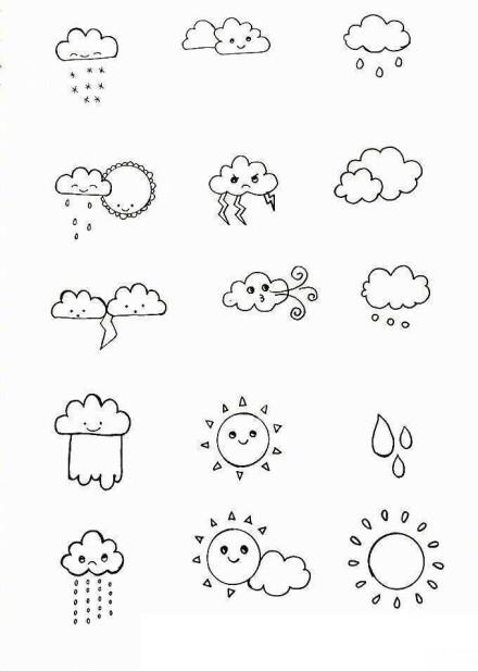 天气云朵简笔画图片