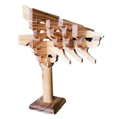 梅庵七铺作斗拱模型古建筑榫卯结构新古典实木工艺品木质摆件直销