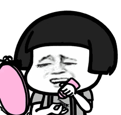 蘑菇头女生出门表情包动图