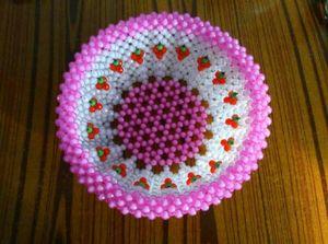 手工串珠樱桃圆形水果糖果果盘成品家居客厅厨房果盘果篮收纳特价