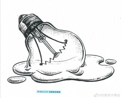 灯泡主题黑白装饰画