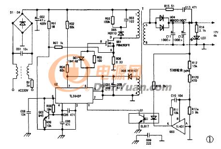12v开关电源适配器内部电路图