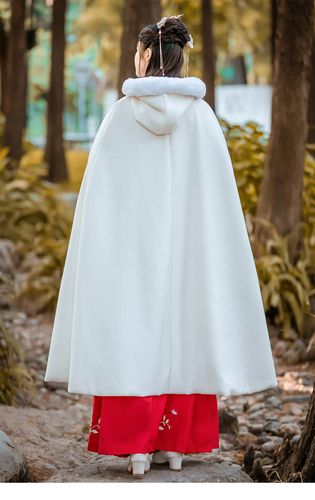 汉服斗篷女秋长款古风斗篷披风加绒日常学生古装仙女风汉元素