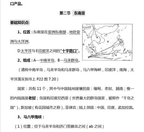期末备考 | 七年级地理下册必考知识点