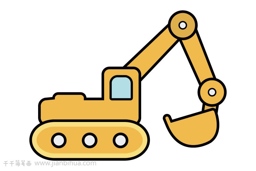 q版挖掘机简笔画