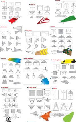 纸飞机的折法25种图片-高级纸飞机的折法大全折纸纸