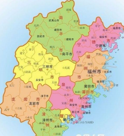 福建省地图