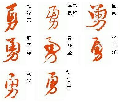 "勇"字草书怎么写?