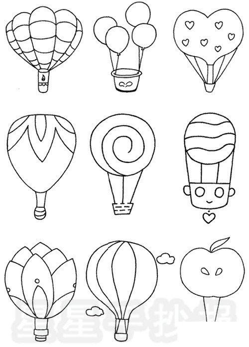 简单的热气球简笔画-儿童简笔画大全
