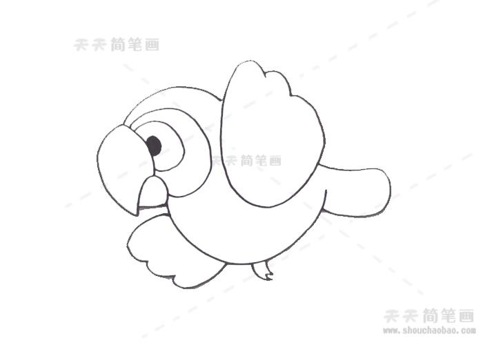 简笔画十分简单的老鹰简笔画步骤教程老鹰简笔画黑白线稿画法