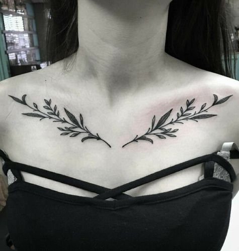 女性锁骨小纹身图案大全