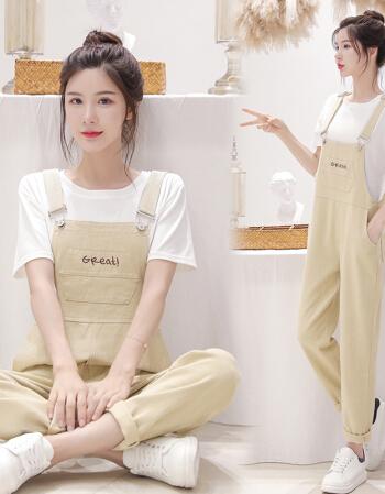 60轻奢高端旗舰官方品牌学生背带裤女韩版宽松2021新款时尚春秋夏