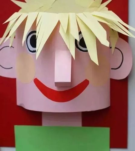 卡通人脸画上手工课时可以跟宝贝们一起做着玩