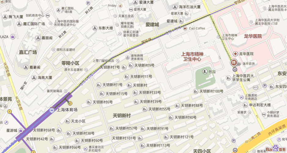 龙华医院地址:宛平南路725号 全程约需50分钟.