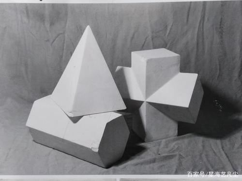 冰峰画艺工作室素描基础课程,石膏几何体组合教程图解