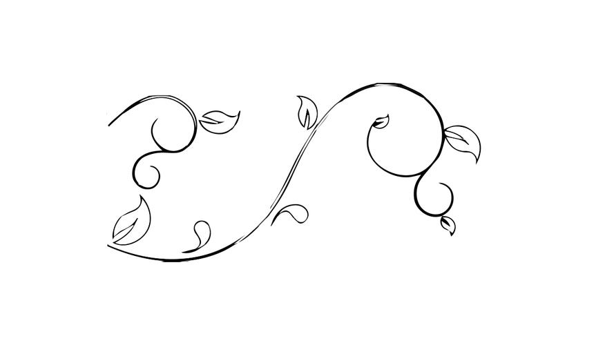 接下来画出藤蔓上面的叶子.