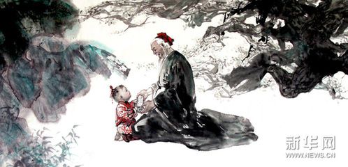 组画之一《孔子爱孙子思图》(5月26日摄).新华网图片 陈梦阳 摄