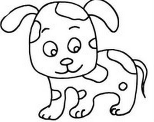 宝宝画画的简笔画小狗
