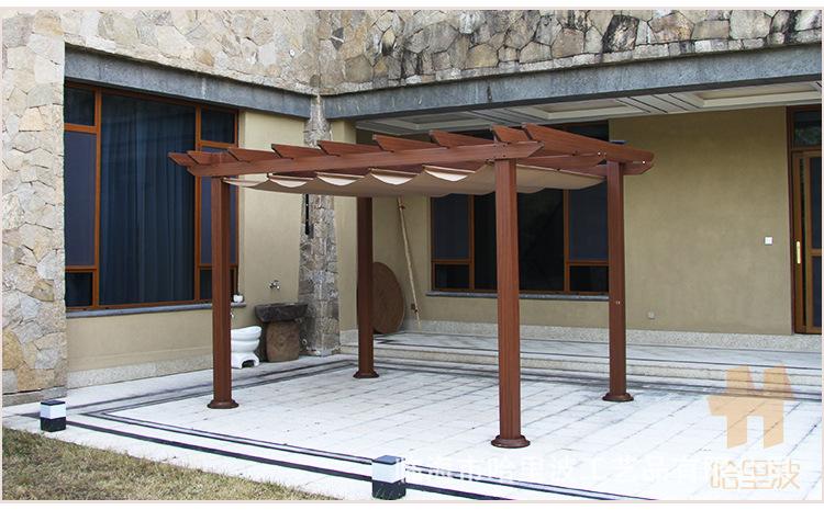 户外休闲凉亭太阳能带灯葡萄架铝合金遮阳棚庭院别墅凉棚防雨帐篷