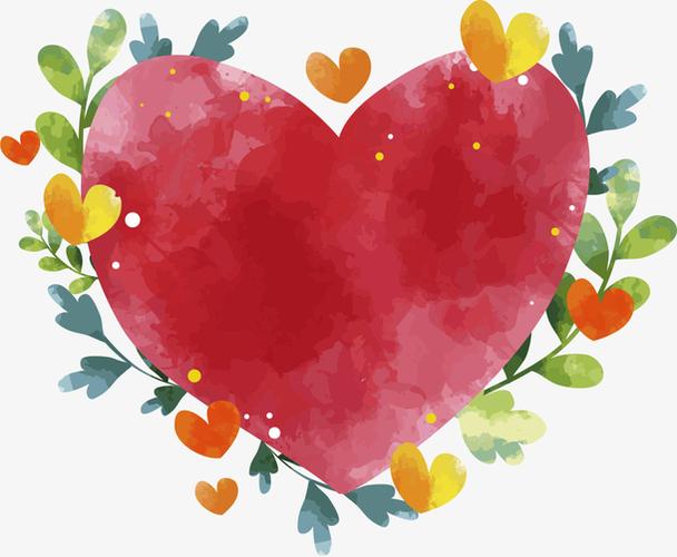 情人节手绘红色爱心