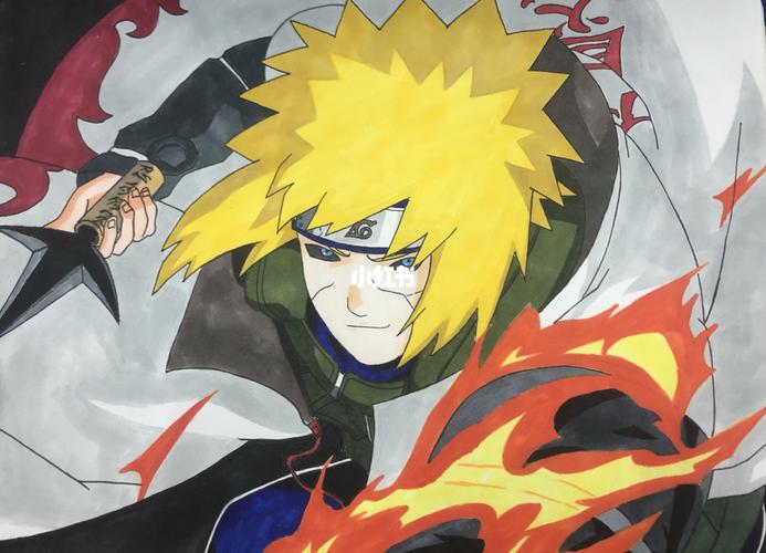 秽土转生波风水门马克笔画_风水_火影_文化_绘画