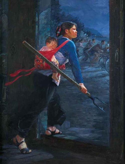 邵增虎油画作品农机专家之死