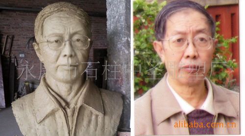 真人照片人物对比 泥稿 煅铜人物雕像