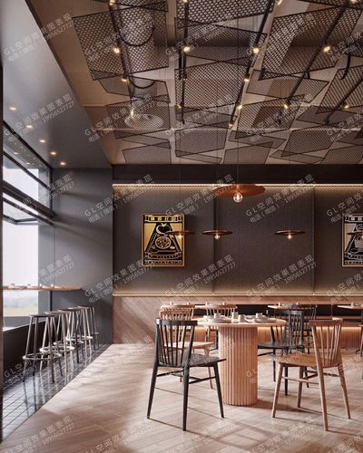 工业风网红餐厅-gl空间效果图表现案例展示-一品威客网