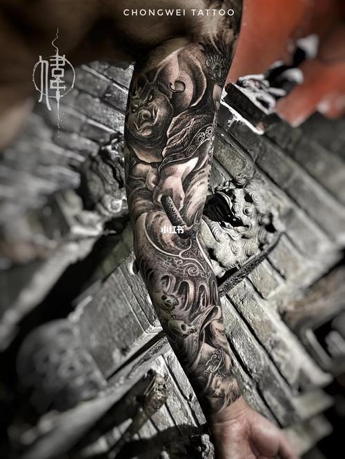 西游记纹身 系列 之大战流沙河_纹身_西游记_故事_流沙河_设计_济南