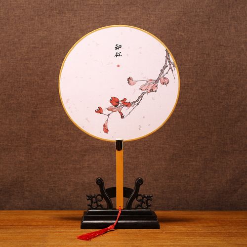 热卖团扇古典手绘圆扇子工艺扇汉服旗袍摄影文艺舞蹈扇女子古风宫廷扇