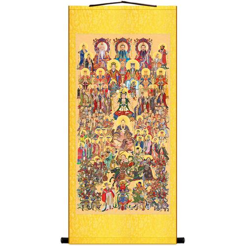 神图全神画像道教三清玉帝王母众神总真诸仙国画