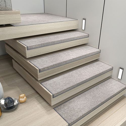 北欧风格纯色楼梯垫地垫自粘免胶家用防滑踏步垫满铺剪裁定制
