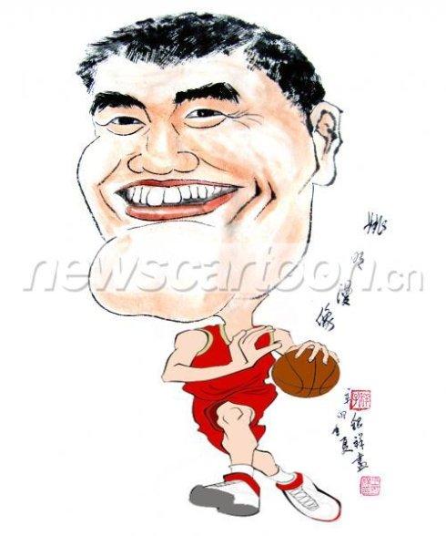 《姚明漫像》 王银祥 绘