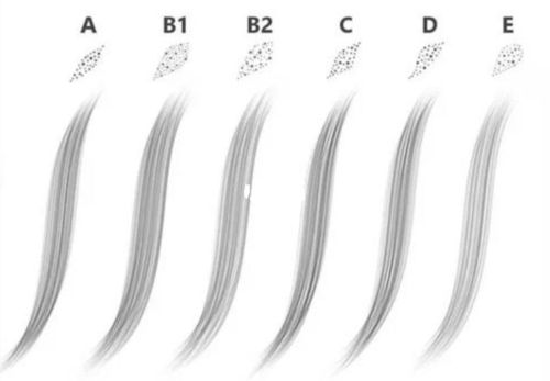 97常用头发笔刷100 【快备上】_笔刷_平面设计_插画
