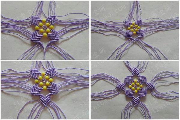 中国结手工编绳漂亮的斜卷结挂件编织教程