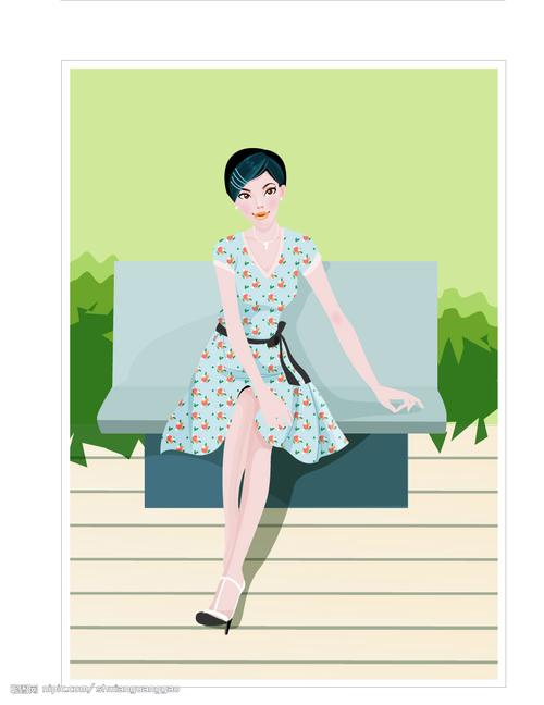 手绘美女矢量图__女性妇女_人物图库_矢量图库_昵图