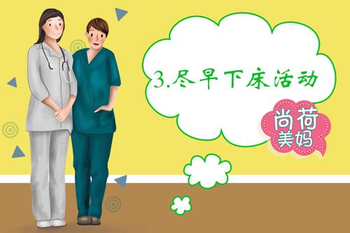 尽早下床活动产妇害怕伤口开怕痛,在伤口恢复之前在床上不动.