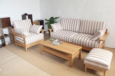 日式风格客厅沙发脚凳图片