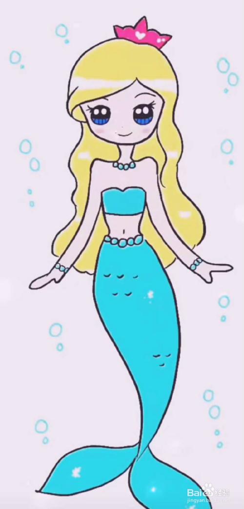 简笔画美人鱼怎么画呢