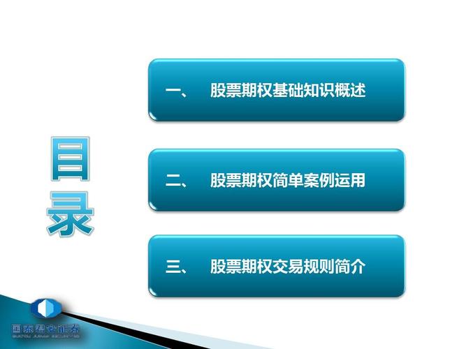 一, 股票期权基础知识概述 二, 股票期权简单案例运用 三, 股票期权