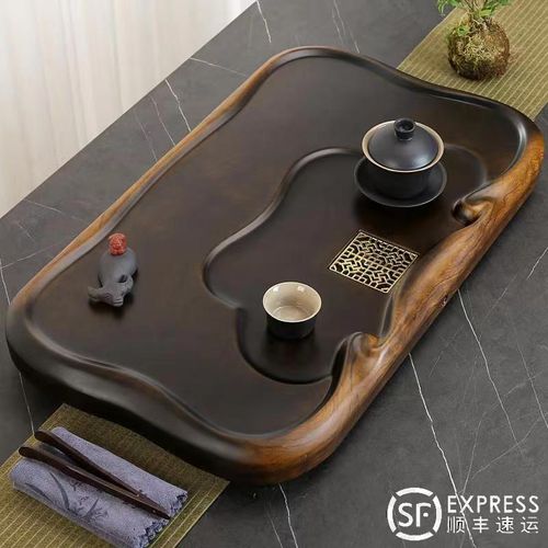 茶桌家用小茶台几上放的小茶盘一人用多功能一体茶式茶盘阳台檀木