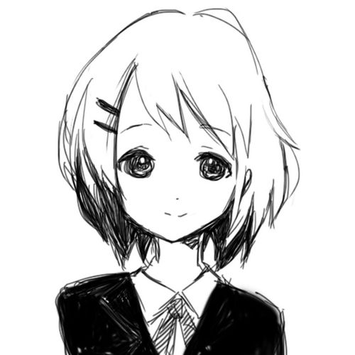 轻音少女 平泽唯 动漫 二次元 黑白头像