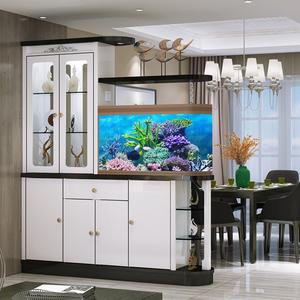 新疆包邮新款鱼缸隔断柜玄关柜双面屏风酒柜门厅间厅柜储物柜鞋柜