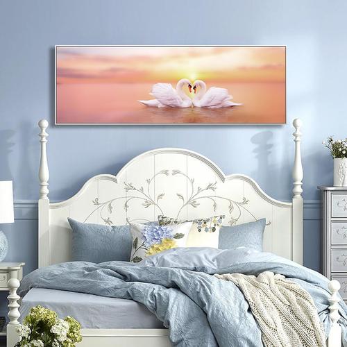 创意乔迁新居送朋友实用结婚礼物 婚房床头温馨挂画 天鹅卧室装饰画