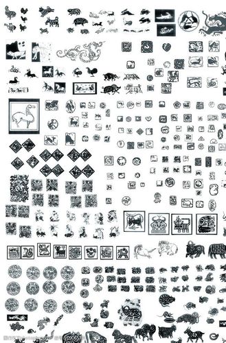 动物图案生肖图案动物印章中国吉祥纹样动物装饰图案图片