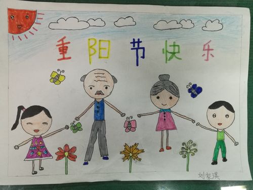重阳儿童画——小学的第一幅绘画作品