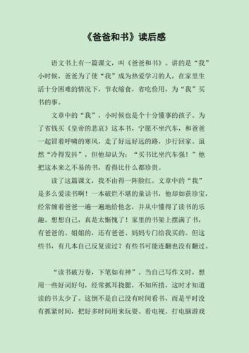 爸爸和书读后感