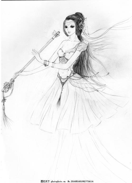 古风画 美女 手绘 铅笔画 古风 画 美女 设计 文化艺术 绘画书法 72